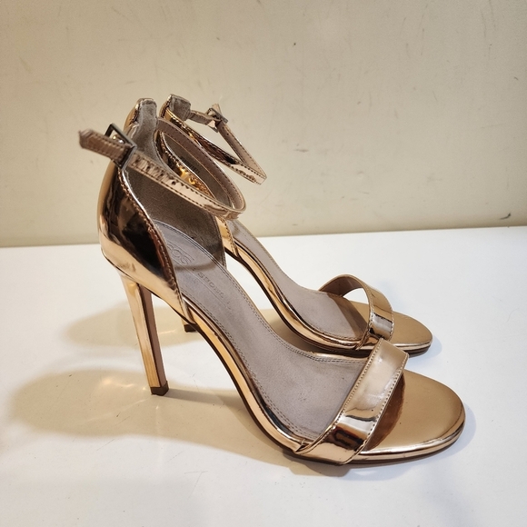 Asos Rose Gold Stelletos ankle Strappy High heels Sandals size 8 - Picture 10 of 16